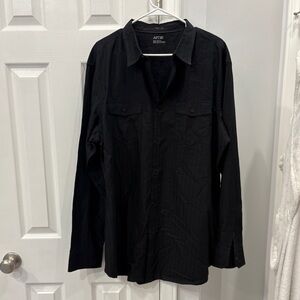 Apt. 9 Men's Embroidered Black Cotton Shirt XL